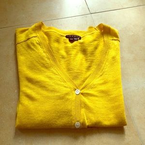 Theory whisper thin linen cardigan sunshine yellow